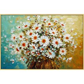 Canvas Oil Painting palette knife 3D texture acrylic Flower Wall art Picture For Living Room home decor quadros cuadro decoracion - 50x100cm