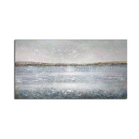 The Modern Sea View Blue Wall Art Canvas Hand Painted Sunny Abstract Painting Wall Picture for Home Office Decorations No Frame - 150x220cm