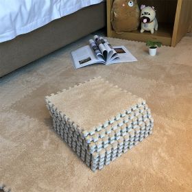 Living Room Carpet Tiles Interlocking Level Loop Square Carpet Tiles Area Rugs Play Mat - Khaki - 30pcs