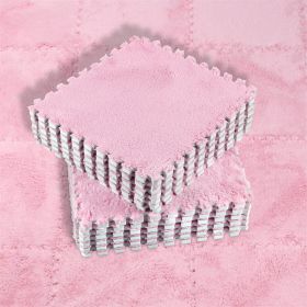 Living Room Carpet Tiles Interlocking Level Loop Square Carpet Tiles Area Rugs Play Mat - Pink - 30pcs