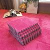 Living Room Carpet Tiles Interlocking Level Loop Square Carpet Tiles Area Rugs Play Mat - Dark Pink - 15pcs