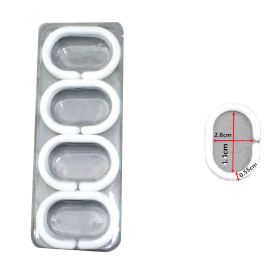 10-12 PCS C-type Plastic Shower Curtain Ring Hooks - L
