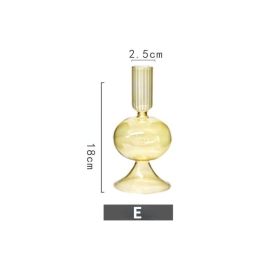 Vintage Glass French Style Candlestick Crystal Glass Candle Holders Simple Wedding Romantic Candlelight Dinner Home Decoration - E
