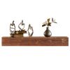 48" Rustic Wood Fireplace Mantel , Wall-Mounted & Floating Shelf for Home Decor - as Pic