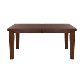 Dark Oak Finish Rectangular 1pc Dining Table with Self-Storing Extension Leaf Wooden Simple Dining Furniture
