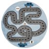 Home Decor Indoor/Outdoor Accent Rug Whimsical  Stylish Classic Pattern Design - Blue - 4'8" ROUND