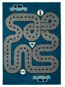 Home Decor Indoor/Outdoor Accent Rug Whimsical  Stylish Classic Pattern Design - Navy - 5'0" X 7'0"