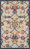 Stylish Classic Pattern Design Floral Damask High-Low Indoor Outdoor Area Rug - Navy|Orange - 3'6" X 5'6"