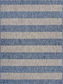 Home Decor Indoor/Outdoor Accent Rug Natural Stylish Classic Pattern Design - Grey & Blue - 5'0" X 7'0"