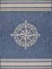 Home Decor Indoor/Outdoor Accent Rug Natural Stylish Classic Pattern Design - Navy - 5'3" X 7'0"