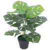 Artificial Monstera Plant with Pot 17.7" Green - Green