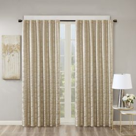 Jacquard Lined Total Blackout Rod Pocket/Back Tab Curtain Panel(Only 1 Pc Panel) - as Pic