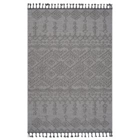 NAAR Guros Collection 4X6 White/White /Traditional Indoor/Outdoor Area Rug - as Pic