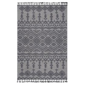 4X6 White/Gray /Traditional Indoor/Outdoor Area Rug - as Pic