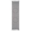 NAAR Guros Collection 2X8 Gray/White /Medallion Indoor/Outdoor Area Rug - as Pic