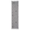 NAAR Guros Collection 2X8 White/Grey /Trellis Indoor/Outdoor Area Rug - as Pic