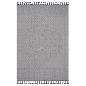 NAAR Guros Collection 4X6 White/Ivory /Medallion Indoor/Outdoor Area Rug - as Pic
