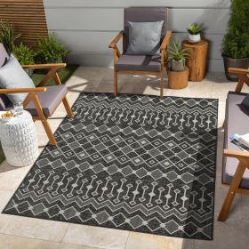 Sunshine GC_HAR2020 Anthracite 7 ft. 10 in. x 10 ft. 3 in. Indoor/Outdoor Area Rug - as Pic