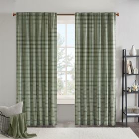Plaid Rod Pocket and Back Tab Curtain Panel with Fleece Lining(Only 1 Pc Curtain Panel) - as Pic