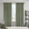 Plaid Faux Leather Tab Top Curtain Panel with Fleece Lining(Only 1 Pc Curtain Panel) - as Pic