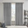 Plaid Rod Pocket and Back Tab Curtain Panel with Fleece Lining(Only 1 Pc Panel) - as Pic