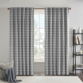 Plaid Rod Pocket and Back Tab Curtain Panel with Fleece Lining(Only 1 Pc Panel) - as Pic