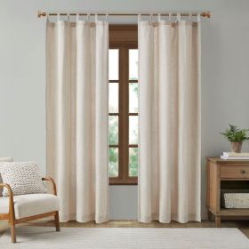 Faux Linen Tab Top Fleece Lined Curtain Panel(Only 1 Pc Panel) - as Pic