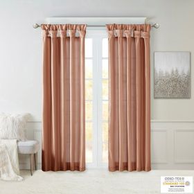 Twist Tab Lined Window Curtain Panel - as Pic