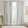Cotton Printed Curtain Panel with Chenille Stripe and Lining - as Pic
