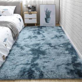 Soft Fluffy Area Rug for Bedroom and Living Room - Tie-dye Dark Blue - 31.5*62.99inch