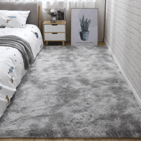 Soft Fluffy Area Rug for Bedroom and Living Room - Tie-dye Gray - 31.5*62.99inch
