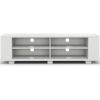 Wooden TV Stand with 8 Open Shelves for TVs up to 65 Inch Flat Screen - White