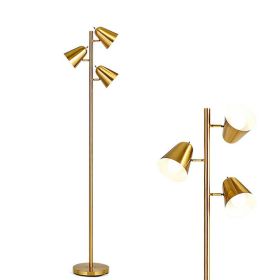 3-Light Floor Lamp Reading Light for Living Room - Gold - Floor Lamp