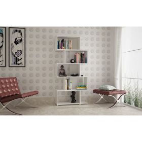Manhattan Comfort Charming Petrolina Z-Shelf with 5 shelves in White - Default Title