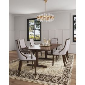 Manhattan Comfort Grand Faux Leather Dining Armchair in Light Grey - Default Title