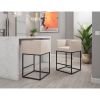 Manhattan Comfort Embassy 34 in. Cream and Black Metal Counter Height Bar Stool - Default Title