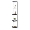 64 Inch Floor Lamp with 3-Level Dimmable LED Bulbs and Rotatable LED Poles - Black