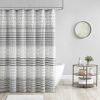 Cotton Yarn Dye Shower Curtain with Pom Poms - as Pic