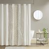 Cotton Printed Shower Curtain with Chenille - as Pic