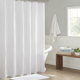 Super Waffle Textured Solid Shower Curtain - as Pic