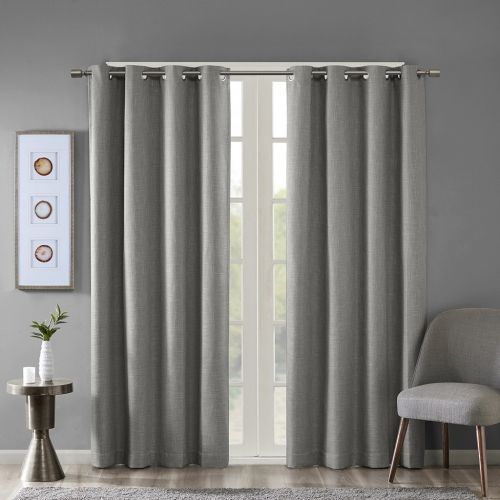 Printed Heathered Blackout Grommet Top Curtain Panel(Only 1 Pc Panel) - as Pic