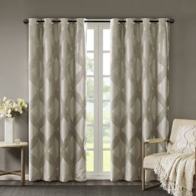Ogee Knitted Jacquard Total Blackout Curtain Panel(Only 1 Pc Panel) - as Pic