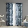 Printed Floral Rod Pocket and Back Tab Voile Sheer Curtain - as Pic
