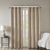 Knitted Jacquard Damask Total Blackout Grommet Top Curtain Panel(Only 1 Pc Panel) - as Pic
