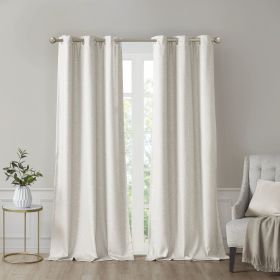Tonal Printed Faux Silk Total Blackout Curtain Panel Pair - as Pic