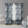 Printed Floral Twist Tab Top Voile Sheer Curtain - as Pic