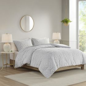 3 Piece Tufted Woven Medallion Comforter Set - as Pic