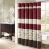 Faux Silk Embroidered Floral Shower Curtain - as Pic