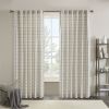 Plaid Rod Pocket and Back Tab Curtain Panel with Fleece Lining - as Pic