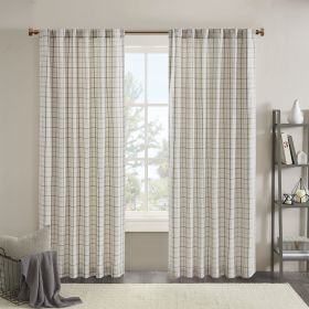 Plaid Rod Pocket and Back Tab Curtain Panel with Fleece Lining - as Pic